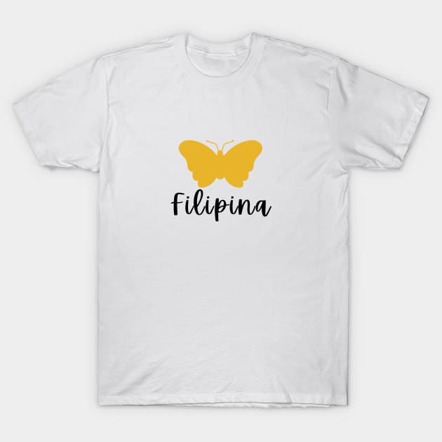 Yellow butterfly Filipina word Pinay pride T-Shirt by CatheBelan